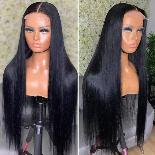 Straight Human Hair Wig 4x4 Lace Closure Wig HD Transparent Lace Wigs