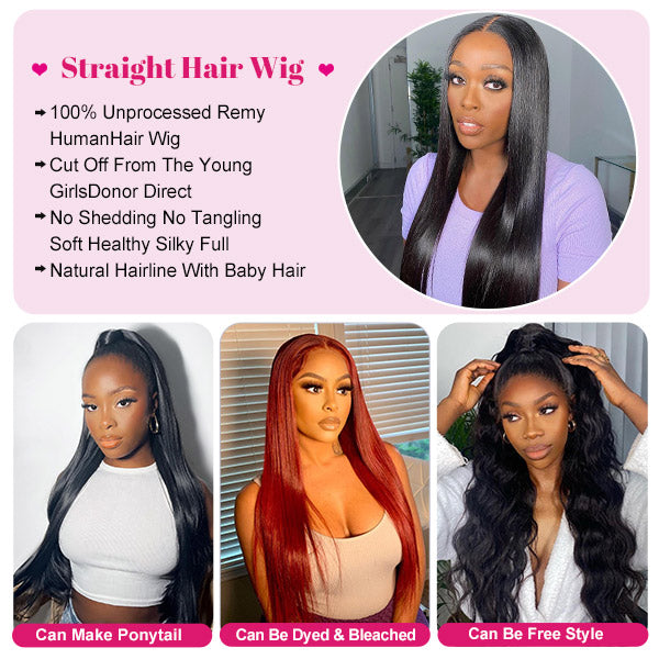 4x4 HD Lace Closure Wigs Straight Human Hair Wigs Glueless Closure Wig 5x5 Lace Closure Wigs