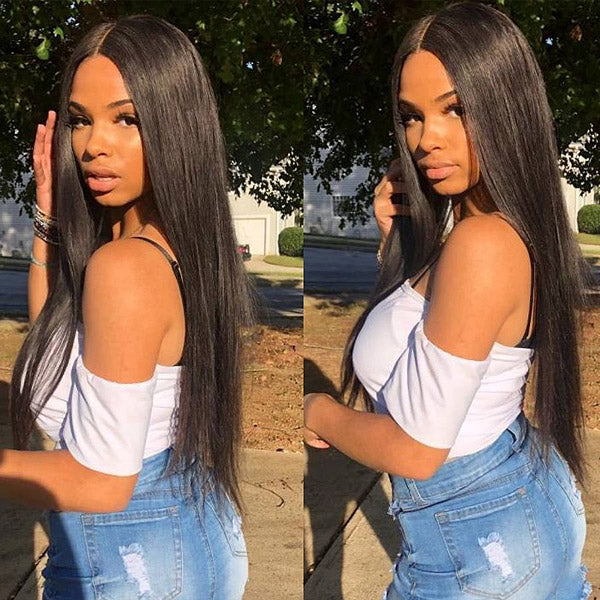 Hairsmarket Peruvian Hair 360 Straight Lace Frontal Wig 150% Density