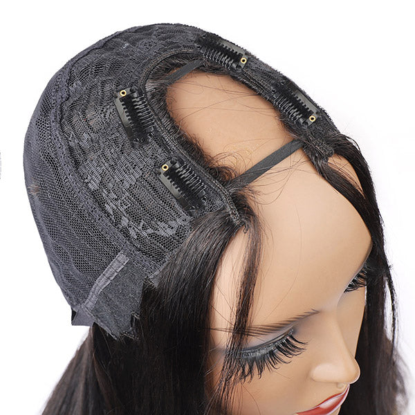 Straight Virgin Hair Wigs U Part Wig 100% Human Hair