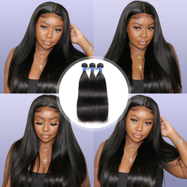 10A Virgin Remy Hair 3 Pieces Brazilian Straight Hair 100% Human Hair Weaves