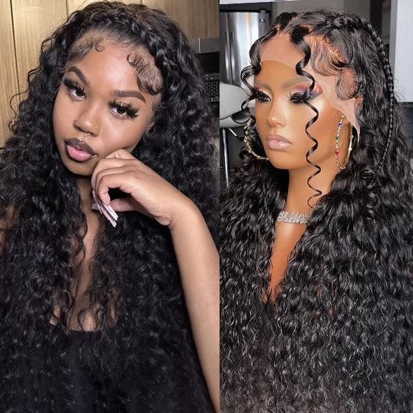 13x4 Lace Frontal Wig Water Wave Human Hair Wigs Affordable Glueless Transparent Lace Wigs