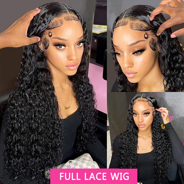 Water Wave 13x4 Lace Frontal Human Hair Wig Virgin Full Lace Wigs HD Lace Wigs