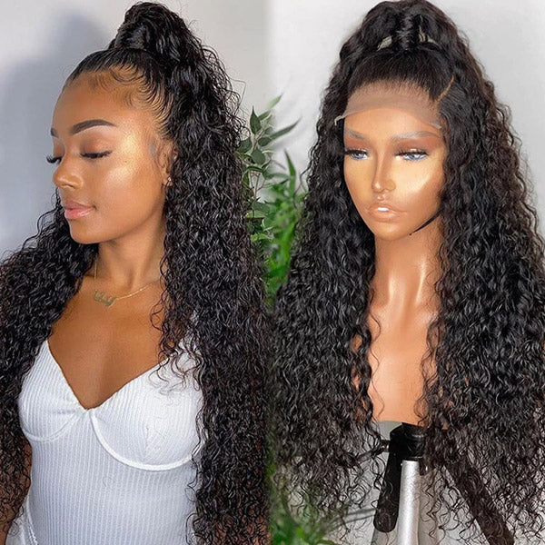 5x5 HD Lace Closure Wig Water Wave Transparent Human Hair Wigs With Baby Hair