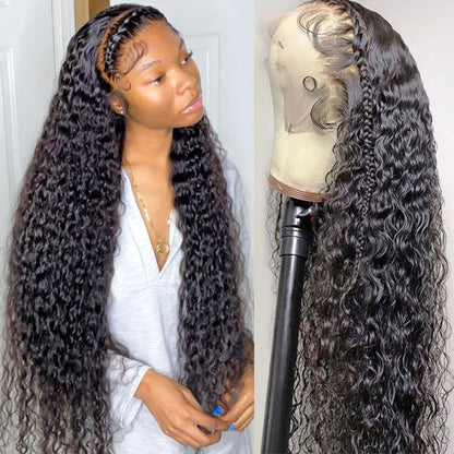 13x4 HD Lace Frontal Wig Water Wave Glueless Wigs 30 Inch Long Wig