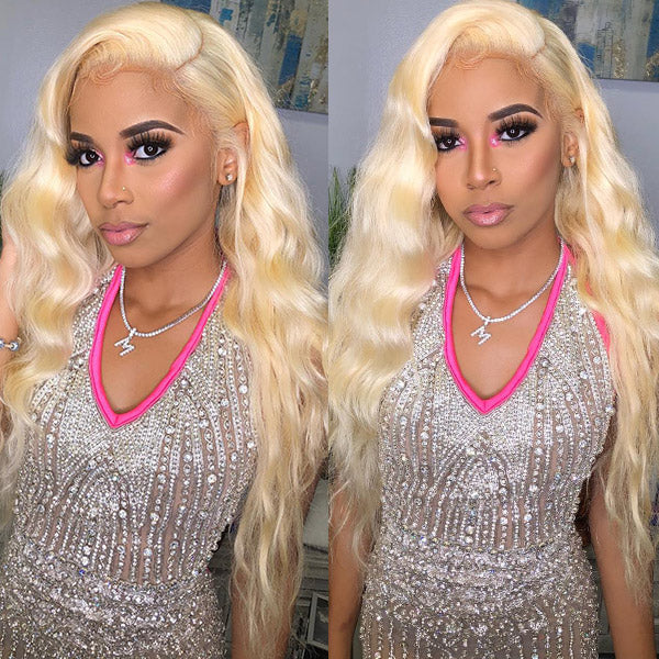 613 Full Lace Wigs Human Hair Blonde Body Wave Virgin Human Hair Wigs