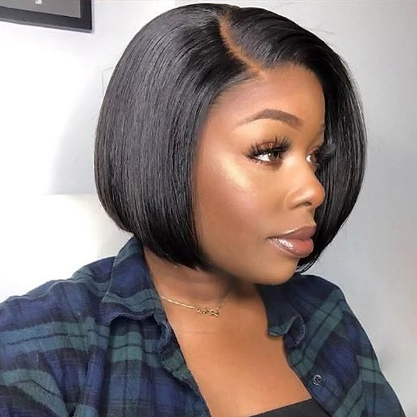 Bob Wigs Side Part Human Hair Wigs Straight Bob Lace Wigs With Left Part For Sale