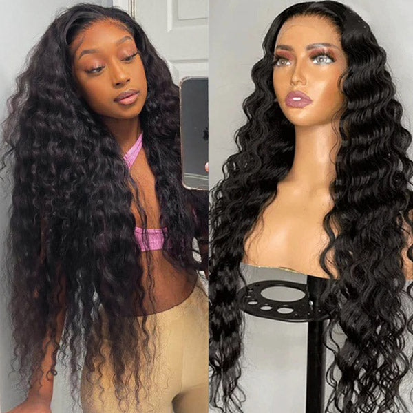 13x6 Loose Deep Wave HD Human Hair Lace Front Wigs With Baby Hair 180% Density Pre Plucked HD Lace Wigs