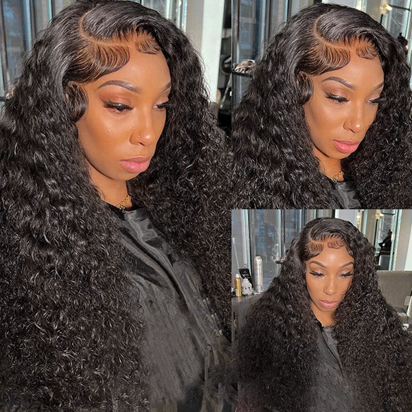 Glueless Water Wave 13*4 HD Lace Frontal Wigs Invisible Human Hair Wigs 30 32 34 Inch