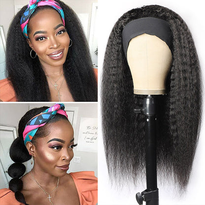 Yaki Straight Headband Half Wigs 100% Headband Wigs